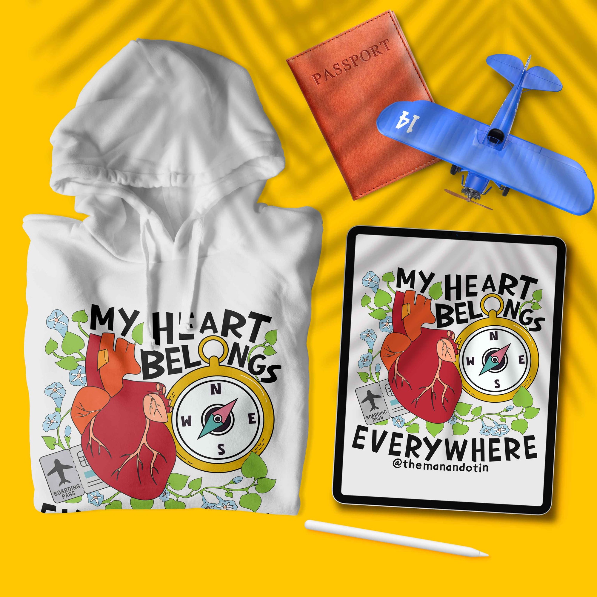 My Heart Belongs Everywhere - Travel + Anatomy Series - Unisex Hoodie