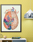 Floral Brain Art - Framed Poster For Clinics, Hospitals & Study Spaces