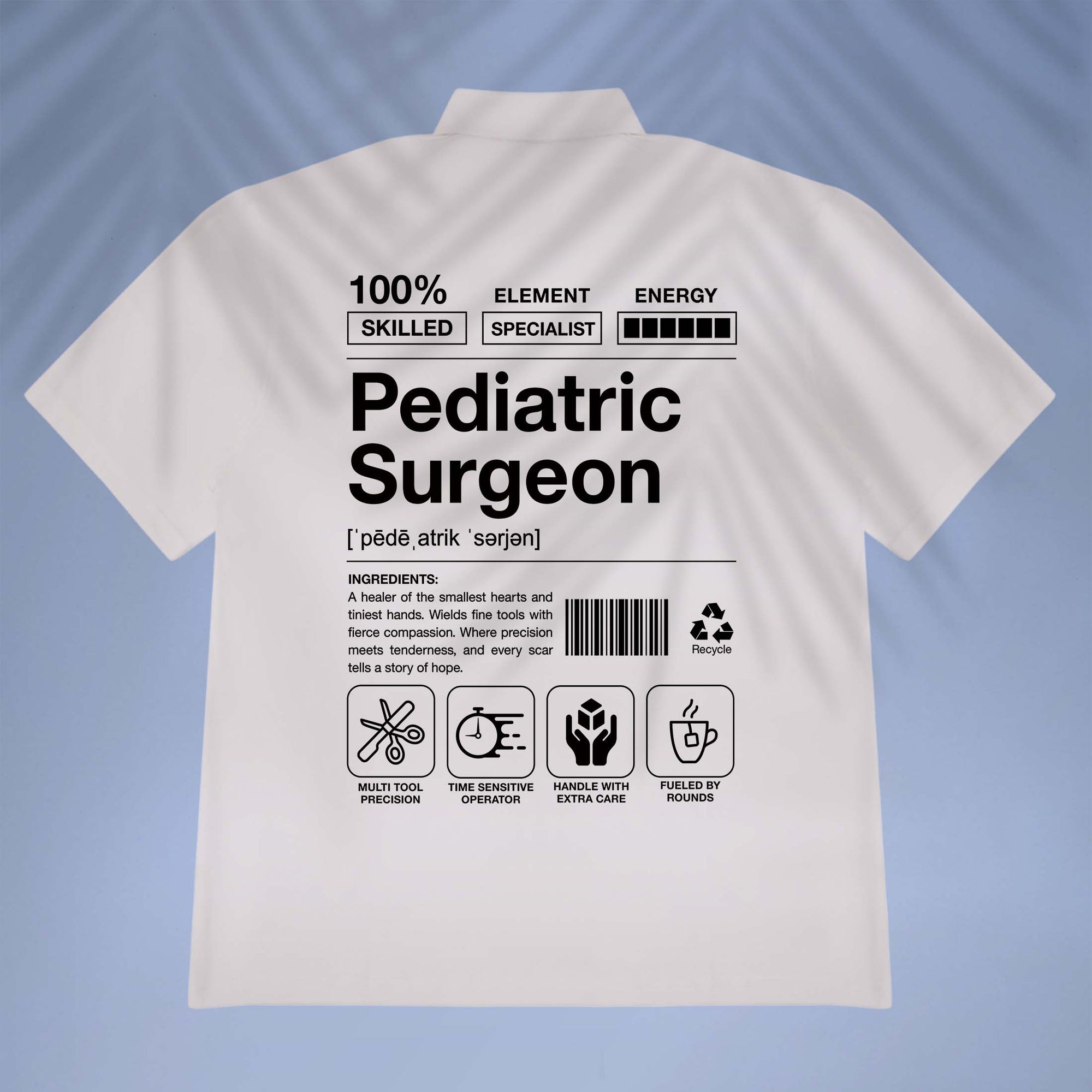 Pediatric Surgeon - Product Label-Style - Unisex Oversized Shirt