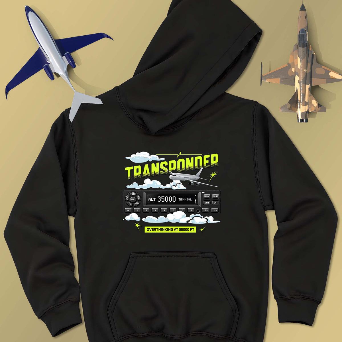 Transponder - Overthinking At 35000 ft. - Unisex Hoodie