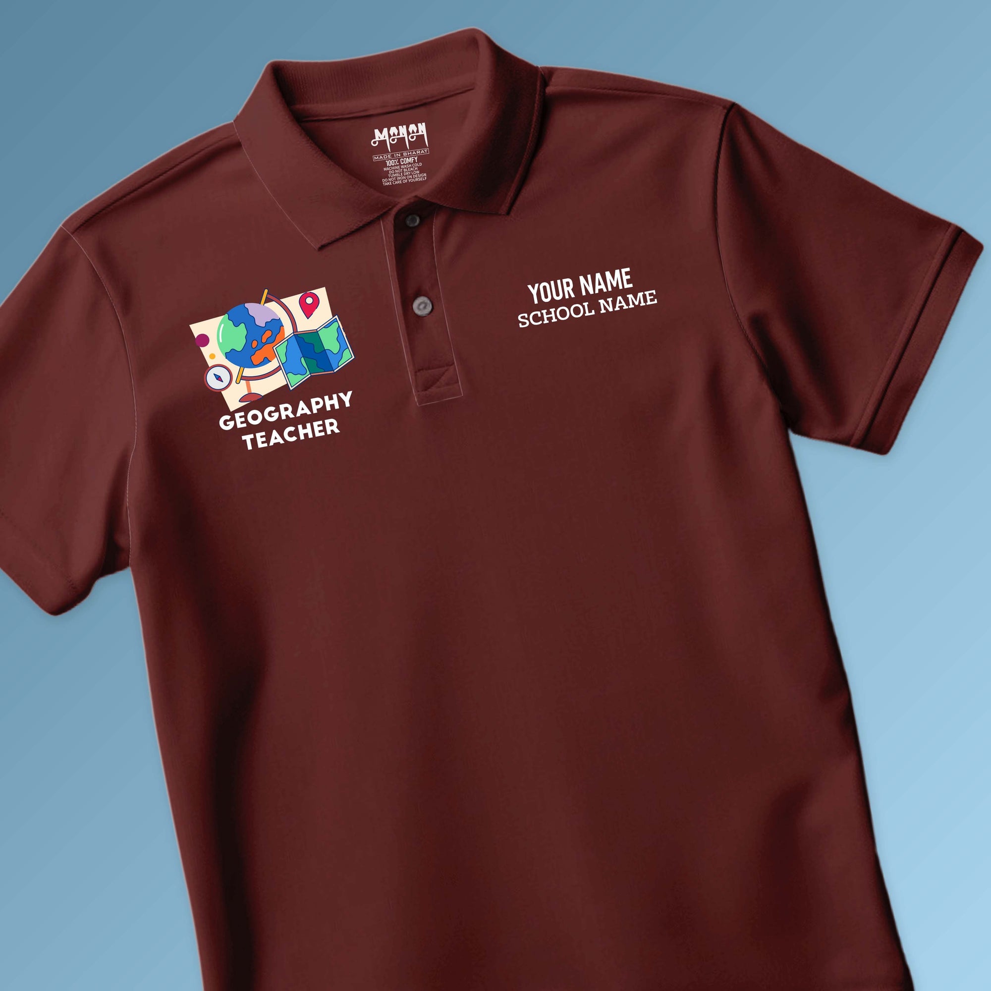 Geography Teacher - Personalized Unisex Polo T-shirt