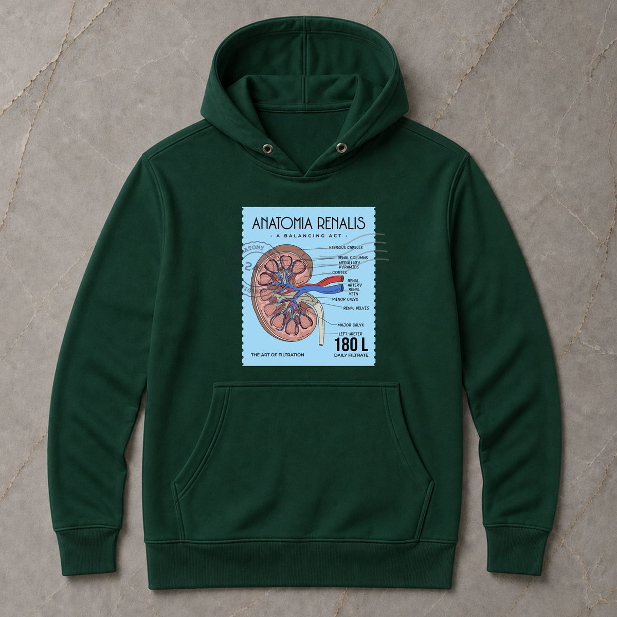 Anatomia Renalis - Postage Stamp - Unisex Hoodie