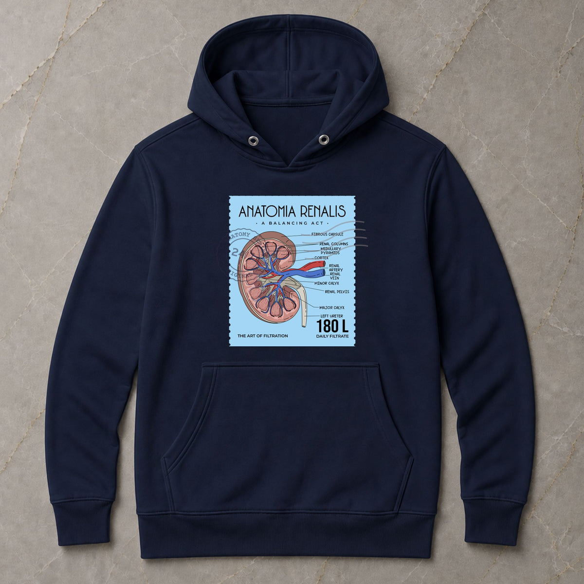 Anatomia Renalis - Postage Stamp - Unisex Hoodie