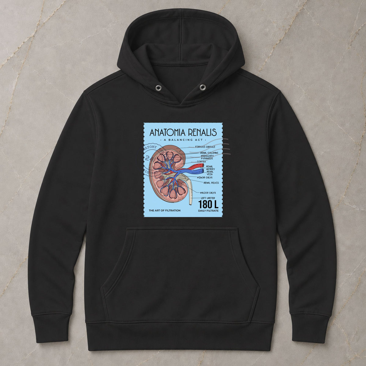 Anatomia Renalis - Postage Stamp - Unisex Hoodie