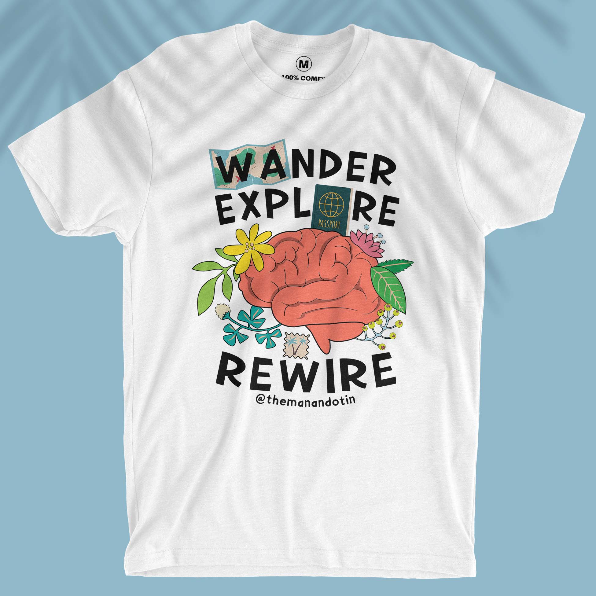Wander Explore Rewire - Travel + Anatomy Series - Men T-shirt