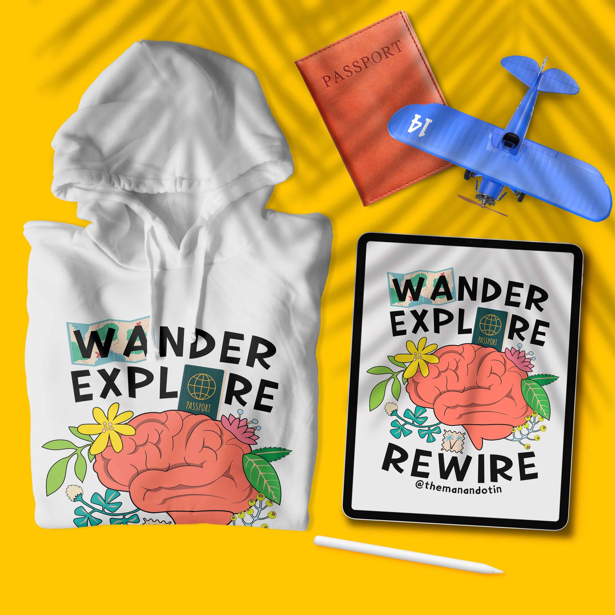 Wander Explore Rewire - Travel + Anatomy Series - Unisex Hoodie